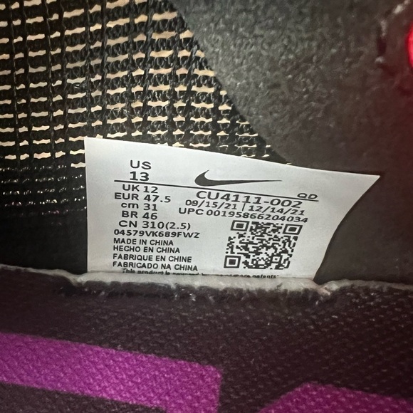 Nike ZoomX Vaporfly Next% 2 Raptors Mens Size 13 Black Flash Crimson CU4111 002